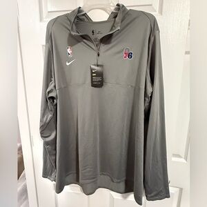 NEW with tags Nike Gray Philadelphia 76ers Quarter-Zip Pullover
